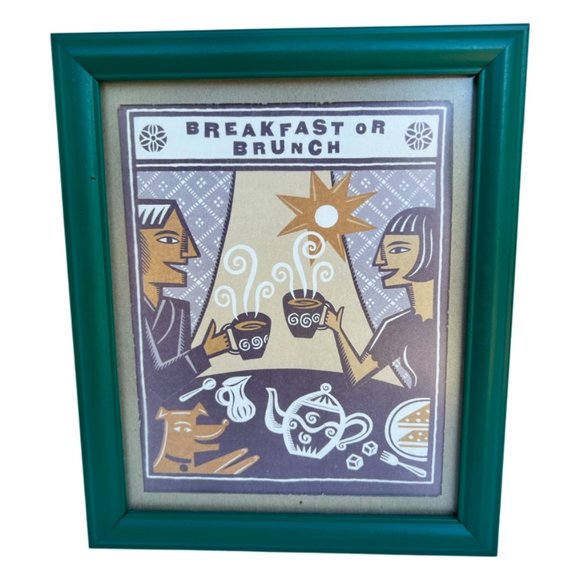 🌸6/$20🌸 Framed “Breakfast or Brunch” Print - Picture 1 of 8